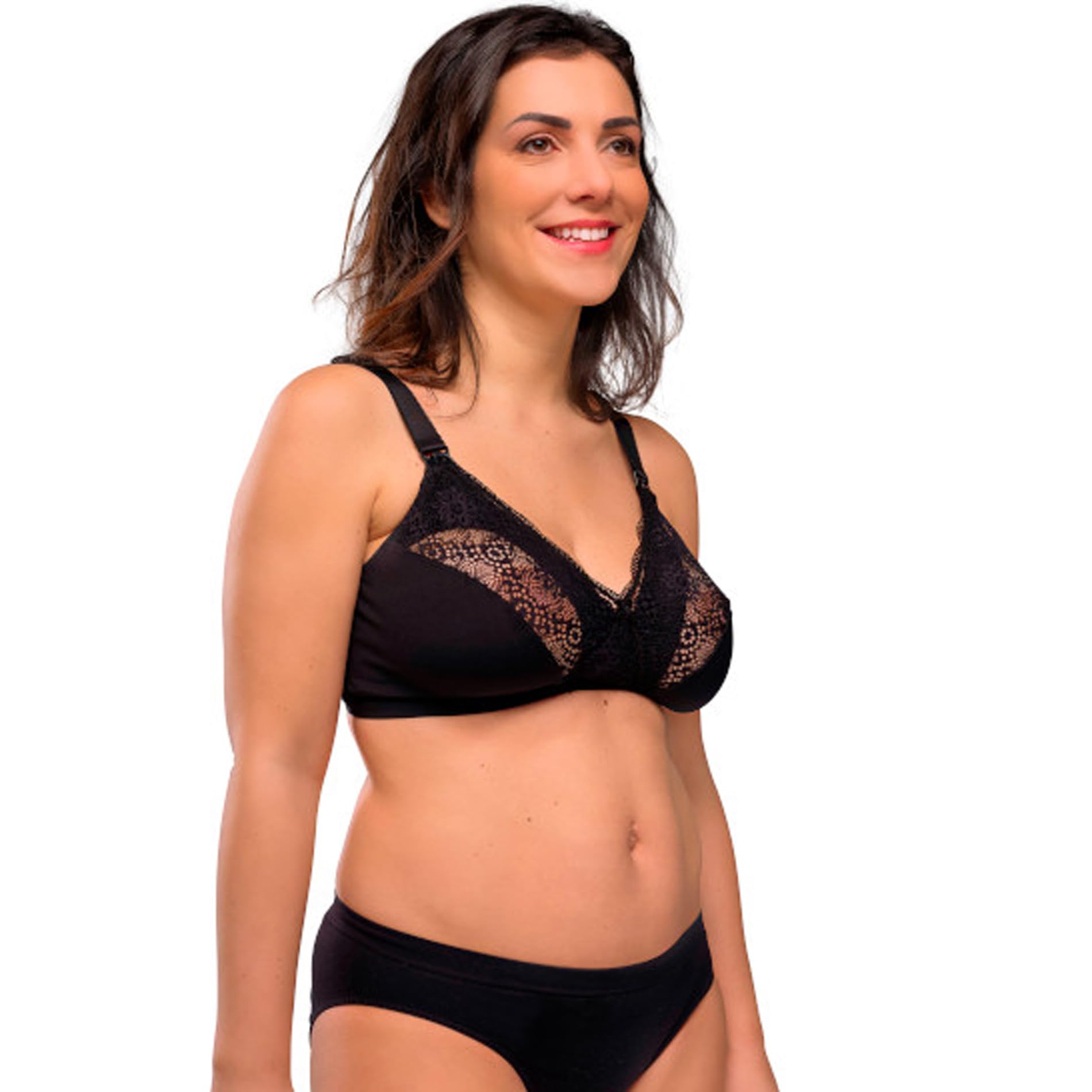 Carriwell - Reggiseno da allattamento Sensazione di seta - Colore rosa beige - senza armature - Estensione inclusa - Materiali riciclati