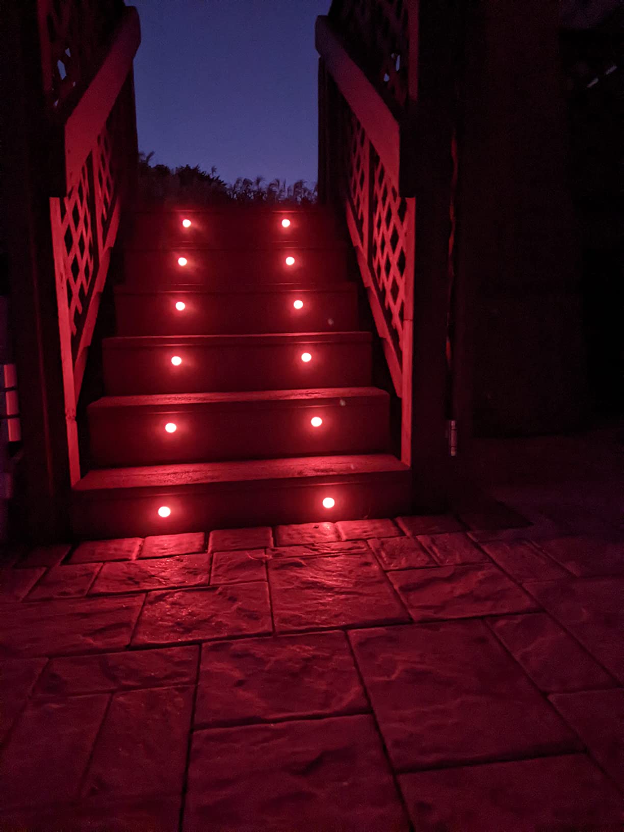 LED Deck Lights Alexa, FVTLED 20pcs WiFi Controller ?1.22" Low Voltage LED Step Lighting RGB