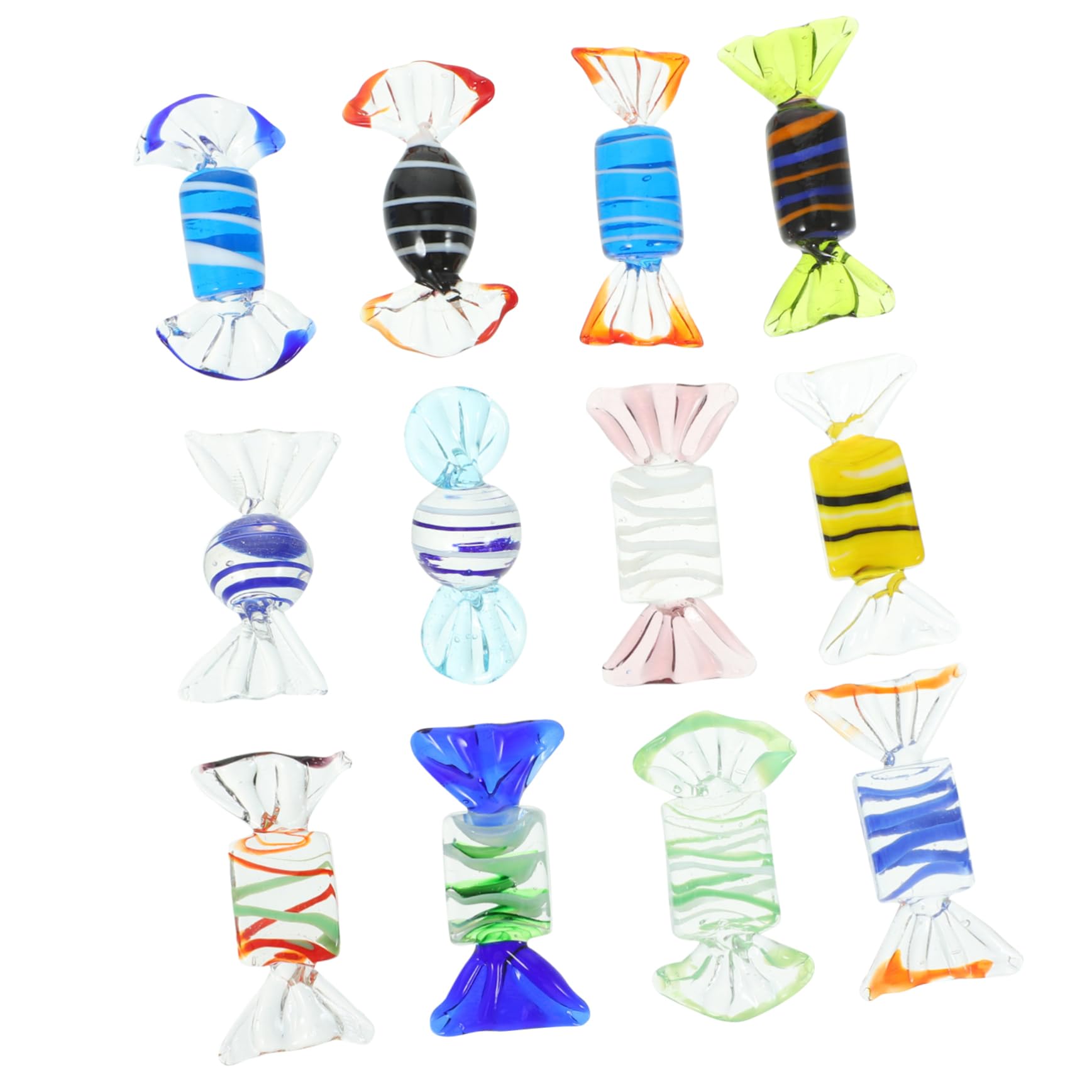 Amosfun Elegant Glass Candy Sculpture 12pcs Sweets Decor for Home Lifelike Ornament Display