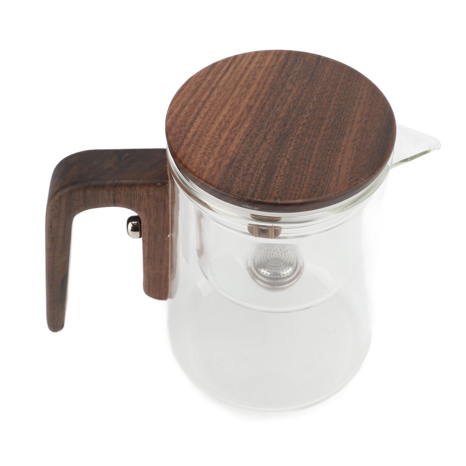 Tetera di Vetro 600ml con Manico in Legno per, Teiera