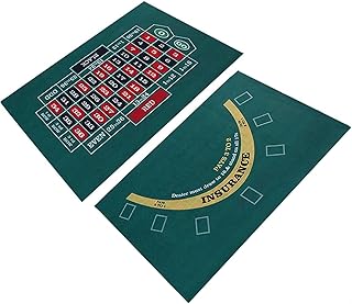 Pokermatte Pokertischauflage, 60x90 Cm Pokerauflage Doppelseitige Spieltischdecke , Blackjack Und Texas Hold'em Tischmatte, Roulette + Blackjack Poker Tischauflage Roulette Matte Tischspiel Aus Filz