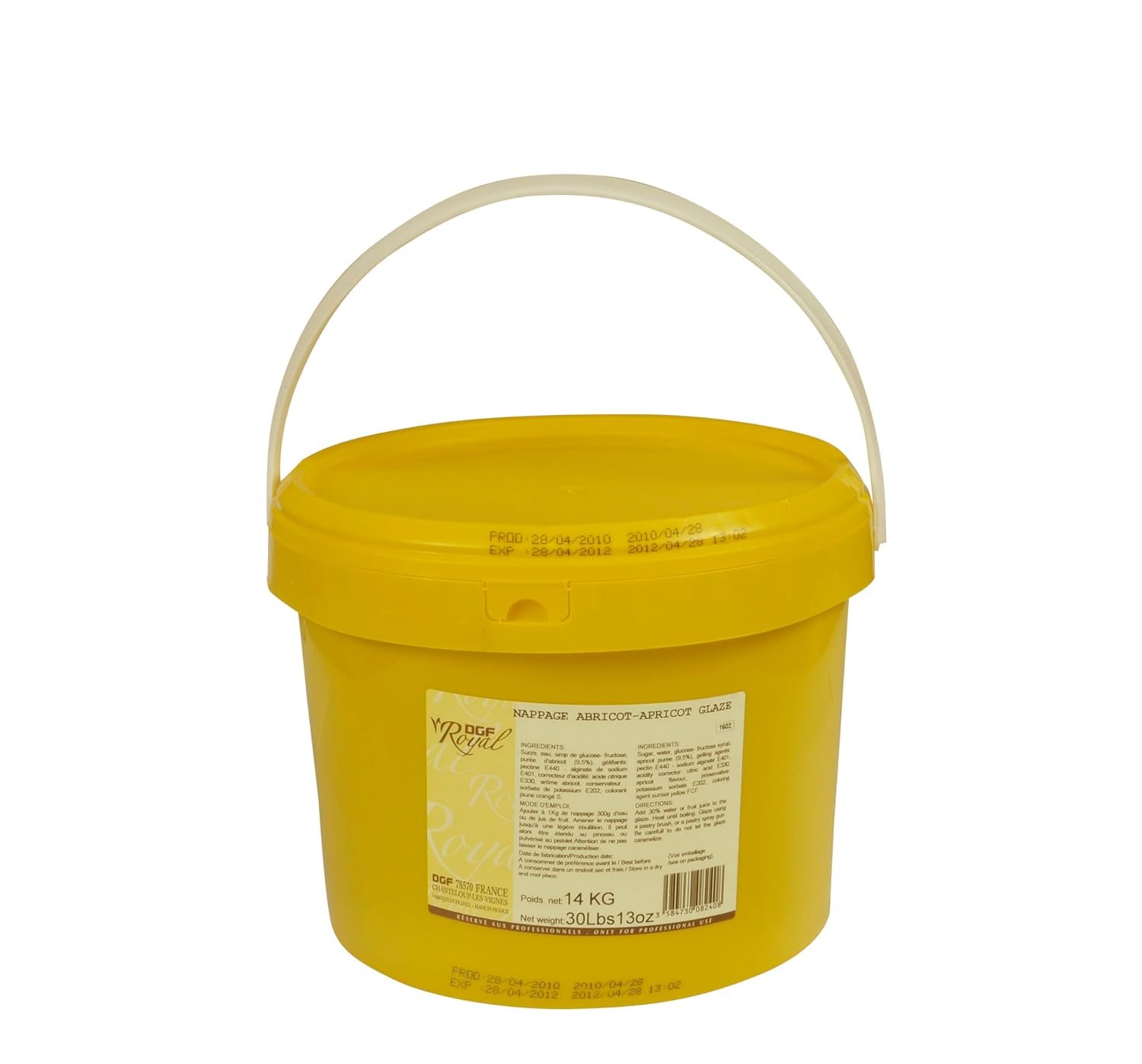 DGF Apricot Glaze - Concentrated, 9.5% Apricot Puree, 30.8 Lb Tub, Bulk Pastry Glaze