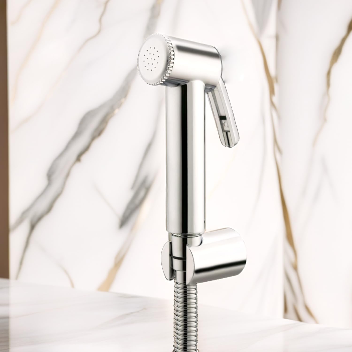 Aitchcy Prime Health Faucet Complete Set | Jet Spray Set for Toilet | ABS Health Faucet Gun with Steel Hose Pipe 1.25mtr & Hook Set | Health Faucet with Hose Pipe