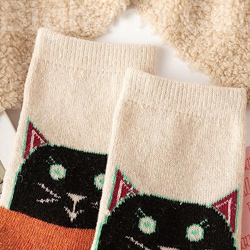 Image of IIG Cute Warm Wool Socks for Women Super Cozy Thick Crew Winter Socks Gifts, 5 Pairs