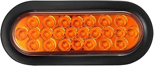 Miniatura 4 de Partsam 2 luces LED ovaladas de 6 pulgadas, color ámbar, 24 LED, luces LED ovaladas de 6 pulgadas, intermitentes y luces de estacionamiento, montaje