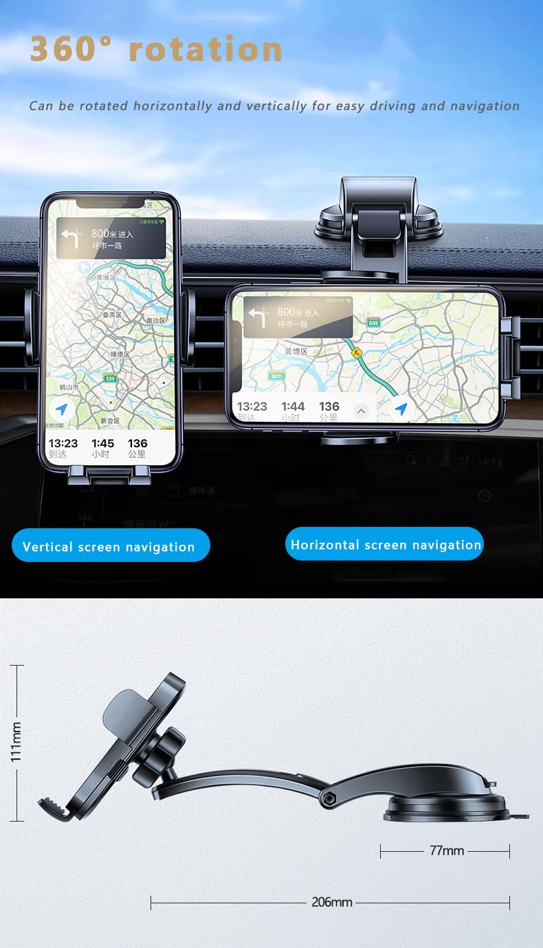 Samochodowy uchwyt na telefon do Infiniti G25X Q70h QX4 Qx60 G20, obracany o 360°, blokada One-Touch, z podstawą przyssawki i ramieniem teleskopowym, akcesoria samochodowe