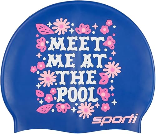 Sporti Unisex-Adult Limited Edition Silicone Swim Cap, Abstract Designs
