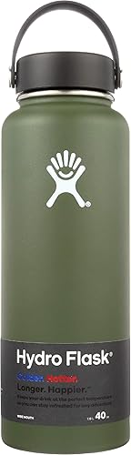 Hydro Flask Gorra de boca ancha W Flex de color oliva, 40 onzas, 1 EA