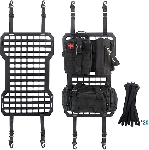 Miniatura 4 de Dos juegos de paneles tácticos rígidos de aluminio Molle con bolsa de almacenamiento multifuncional, bolsa de primeros auxilios médicos, bolsa de