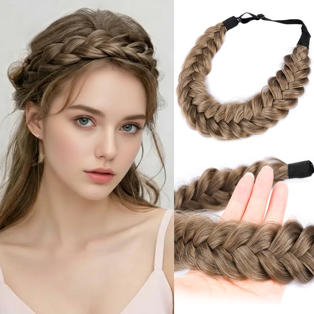 Messy Wide 2 Strands Synthetic Hair Braided Headband Women Girl Beauty Accessory Amazon.com : DIGUAN Messy Wide 2 Strands Synthetic Hair  main image 4