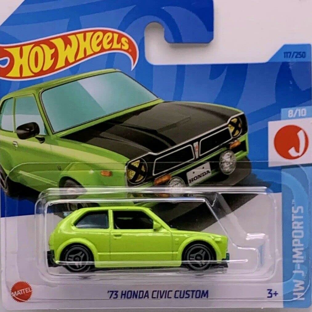 2023 Hot Wheels '73 Honda Civic Custom (Green/Black) 8/10 HW J-Imports 117/250 (Short Card) HKG40