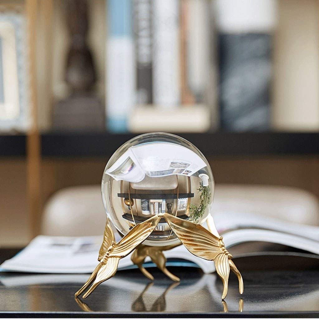 bola de cristal (en la magia occidental) Decoración de la sala de estar, estilo europeo del cobre del oro bola de cristal Crafts Estudio del dormitorio del hogar y otros regalos ideales bola de crista