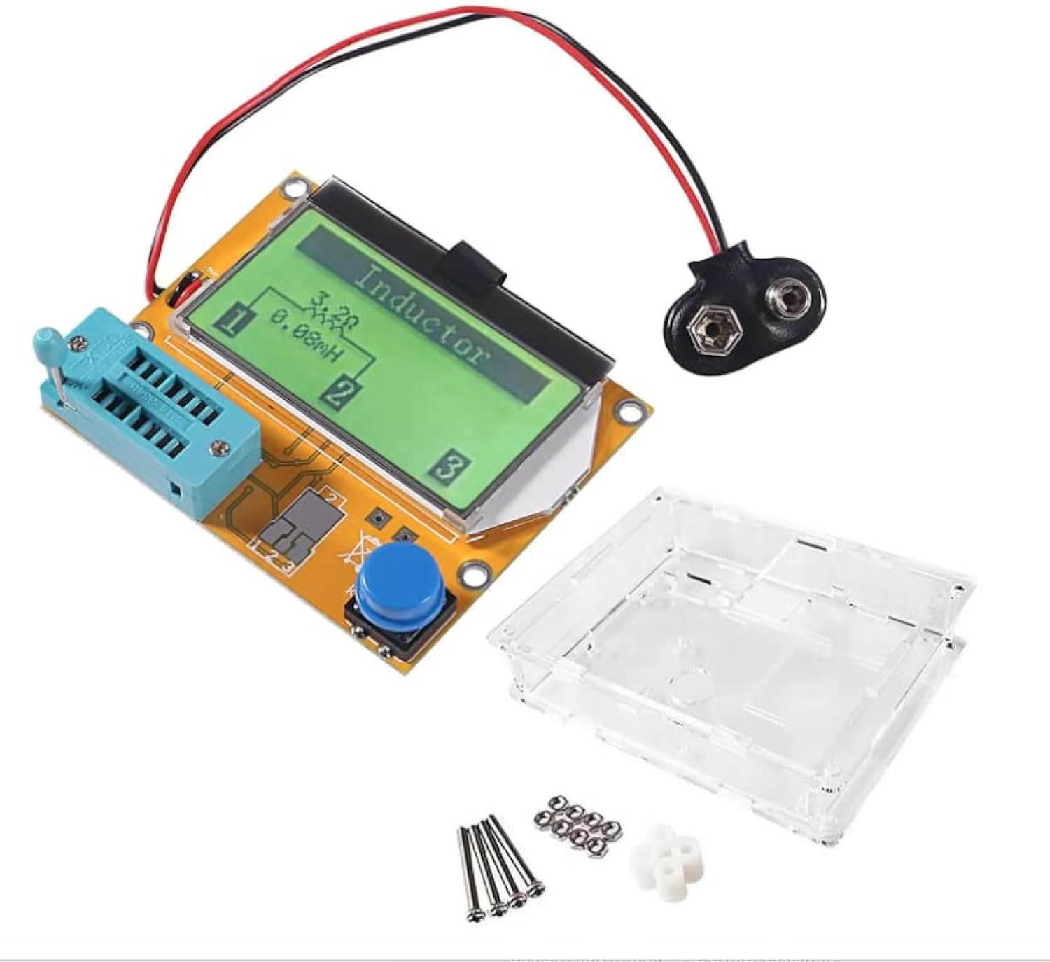 LCR-T4 Mega328 Transistor Tester Resistance Capacitance Diode Triode Capacitor ESR SCR Meter MOS PNP NPN LCR with Case