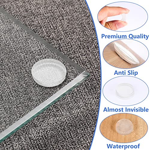 Türpuffer Transparent, ihaspoko 20x5 mmTürstopper Wand selbstklebend, Elastikpuffer transparent selbstklebend für Bad, Glasflächen, Wände, Gummistopper, Klebepunkte transparent (16 Stück)