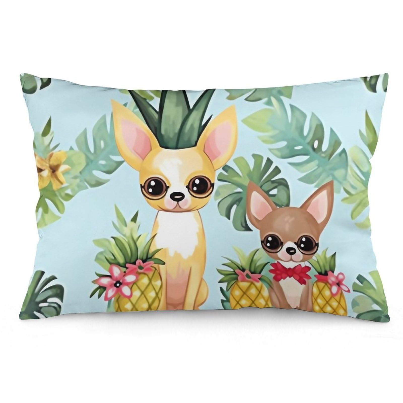 NTVOWPZO 2 Pack Decoration Throw Pillow Covers 16 "x24 Pillowcases Covers Chihuahua Dog Pineapple Pillowcases Modern Farmhouse Home Decor Sofa Cushions Covers for Couch Bed Living Room