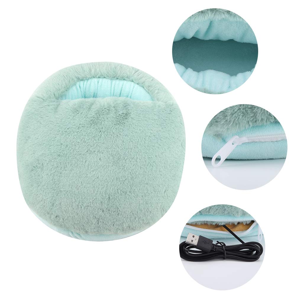 EBTOOLS Coussin Chauffant pour Pieds, Coussin Chauffant pour Bottes Chauffantes, Chauffe-Pieds en Peluche pour Hommes et Femmes, Garde Les Pieds au Chaud 38 × 28 × 12 Cm(Bleu Clair)