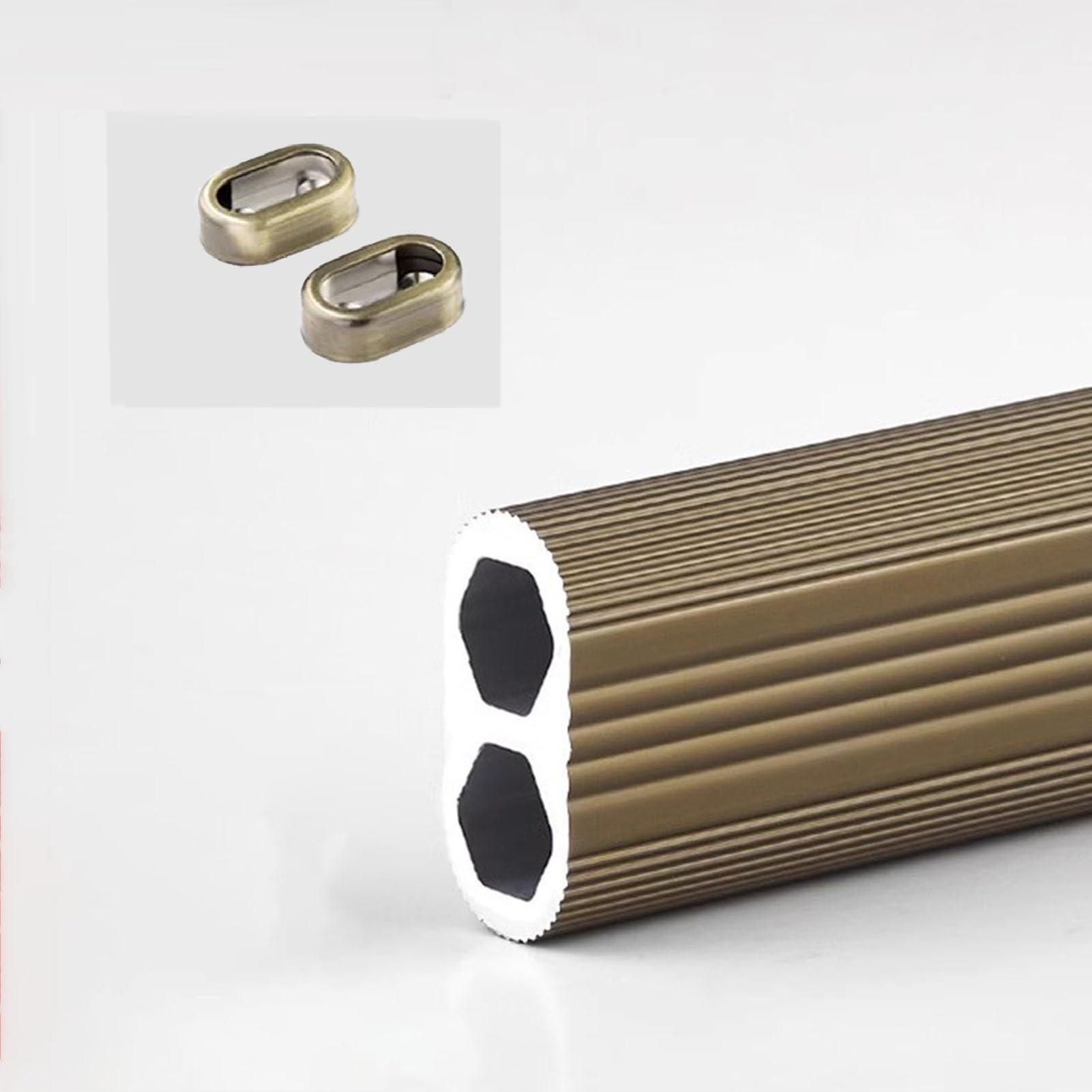 ROHCGHC Wardrobe hanging rods, Metal Detachable Wardrobe Rail Tube Closet Rods with Flange Set & Screws