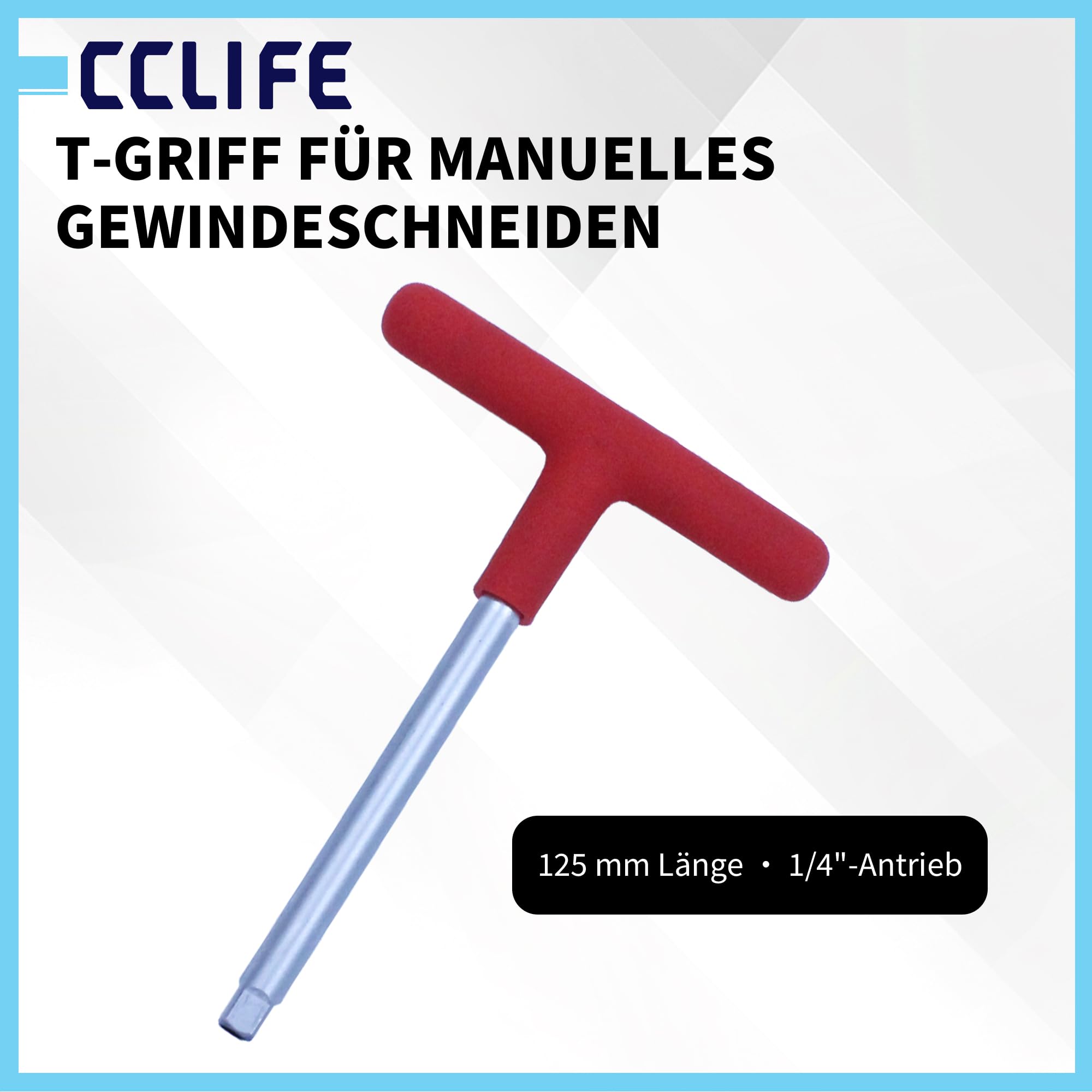 CCLIFE ABS Sensor Reibahlen-Satz 5-tlg. 14-18 mm | Sensoraufnahme reinigen | Rost & Ablagerungen entfernen | T-Griff 125 mm | 1/4 Zoll | 40CR & 9SiCr Stahl