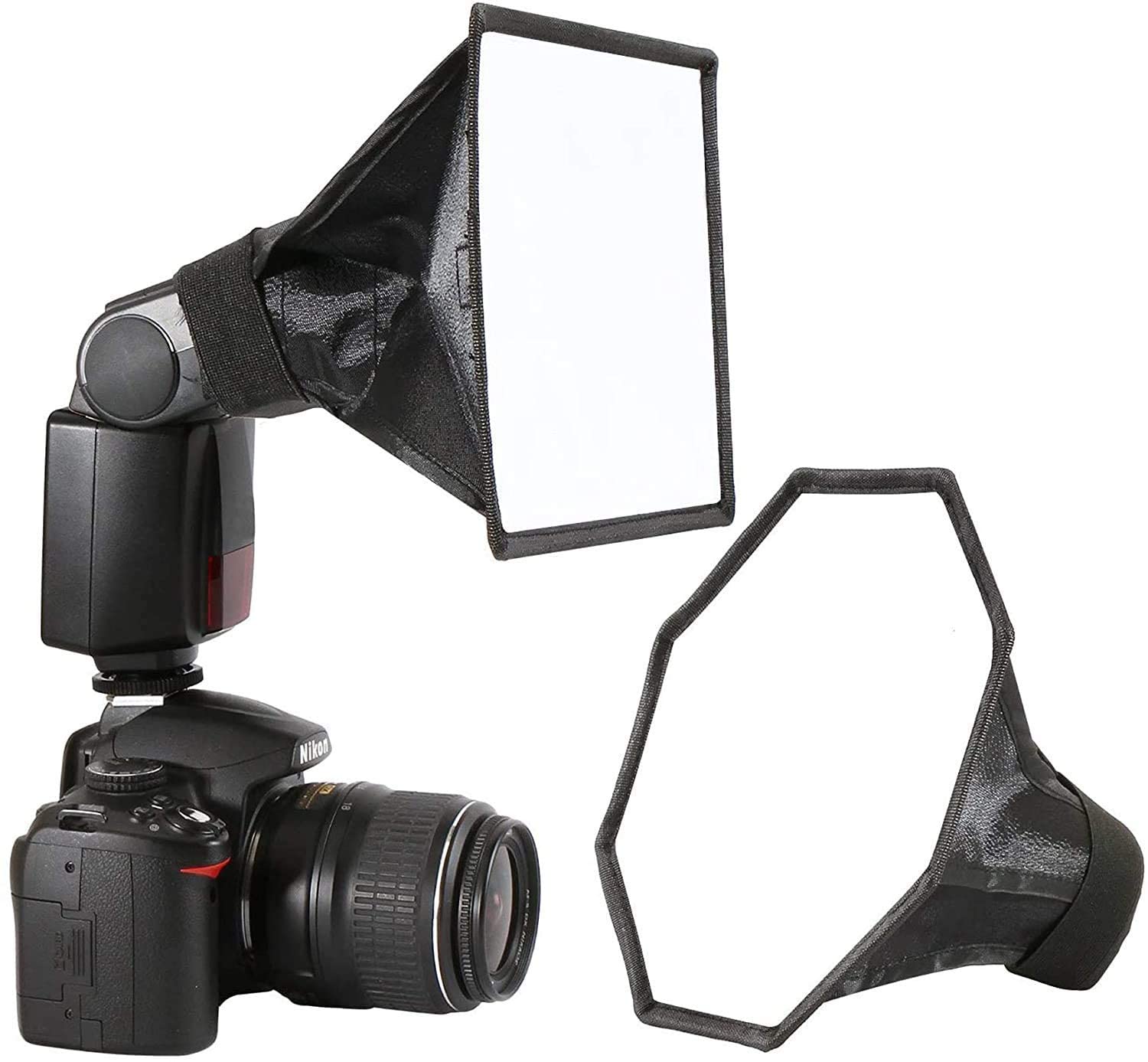 VEEPRO Flash Diffuser Light Softbox Kit (Universal, Collapsible with Storage Pouch) - 8"/20cm Octagon Softbox + 6"x6.6"/15cm 17cm Softbox Set-picture-11