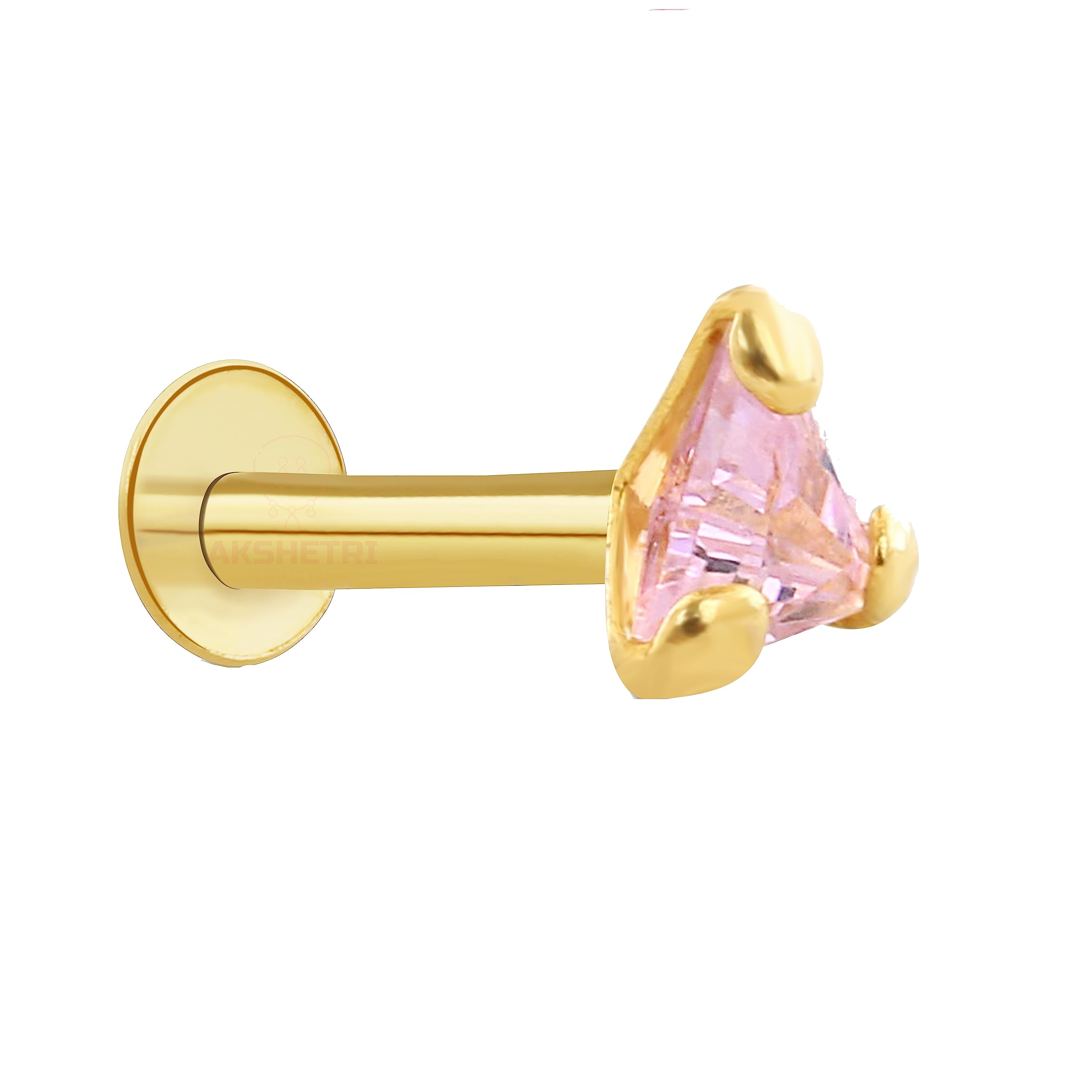 Akshetri ® Triangle Shape Diamond 14K Pure Yellow Gold Nose Pins Studs Jewellery For Women And Girl (triangular onion) (B0CCRMY94H) Amazon Price History, Amazon Price Tracker