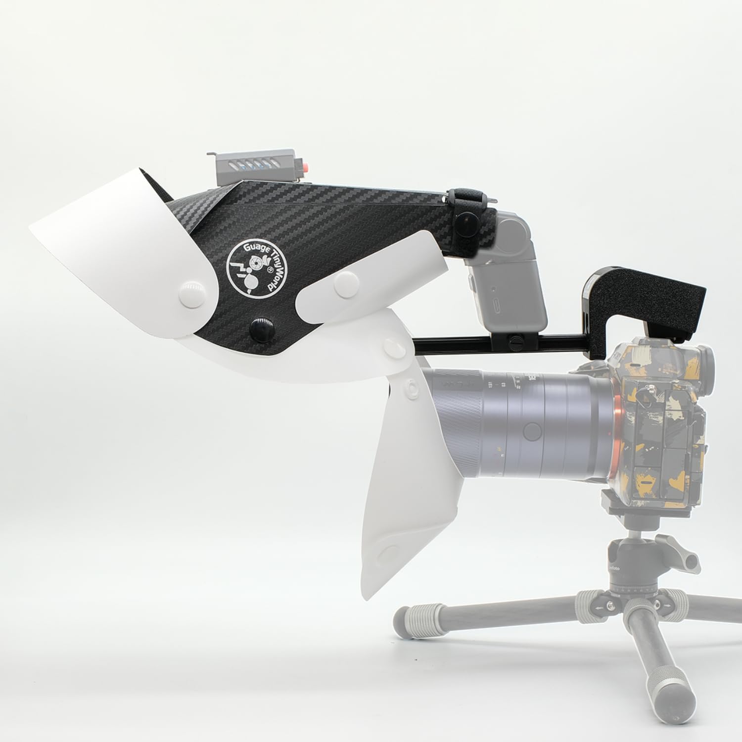 Guage Diffuseur de flash macro pour flash MF12, diffuseur fer à cheval avec support télescopique, Hot Shoe version surélevée, diffuseur macro pour macro, photographie d'insectes et gros plan