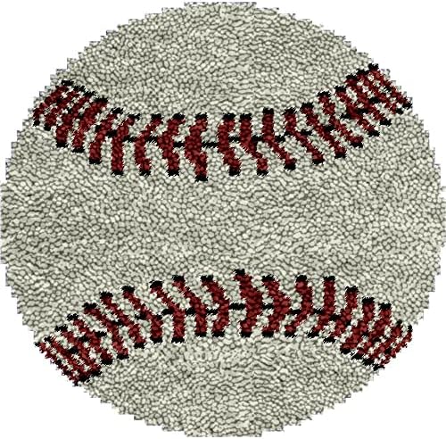 Amazon.com: Baseball Round Shape Latch Hook Kits Pre-Printed Rug DIY ...