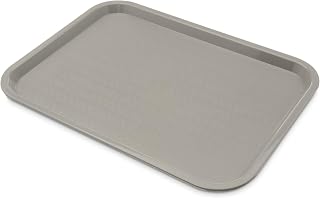 Carlisle CT121623 Café Standard Cafeteria Tray 12x16 Inch Gray - Shatter-Resistant Fast Food Serving Tray, NSF Certified
