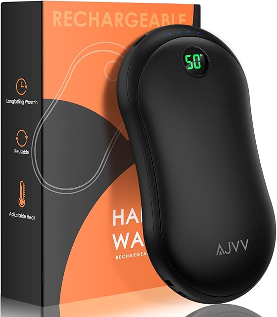 Hand Warmers Rechargeable, 10000mAh Electric Pocket Handwarmer with 3 Heat Levels Long Heating Reusable Hand Warmer/Power Bank 2S Fast Heating Heat Therapy for Raynauds Arthritis, Winter Gift