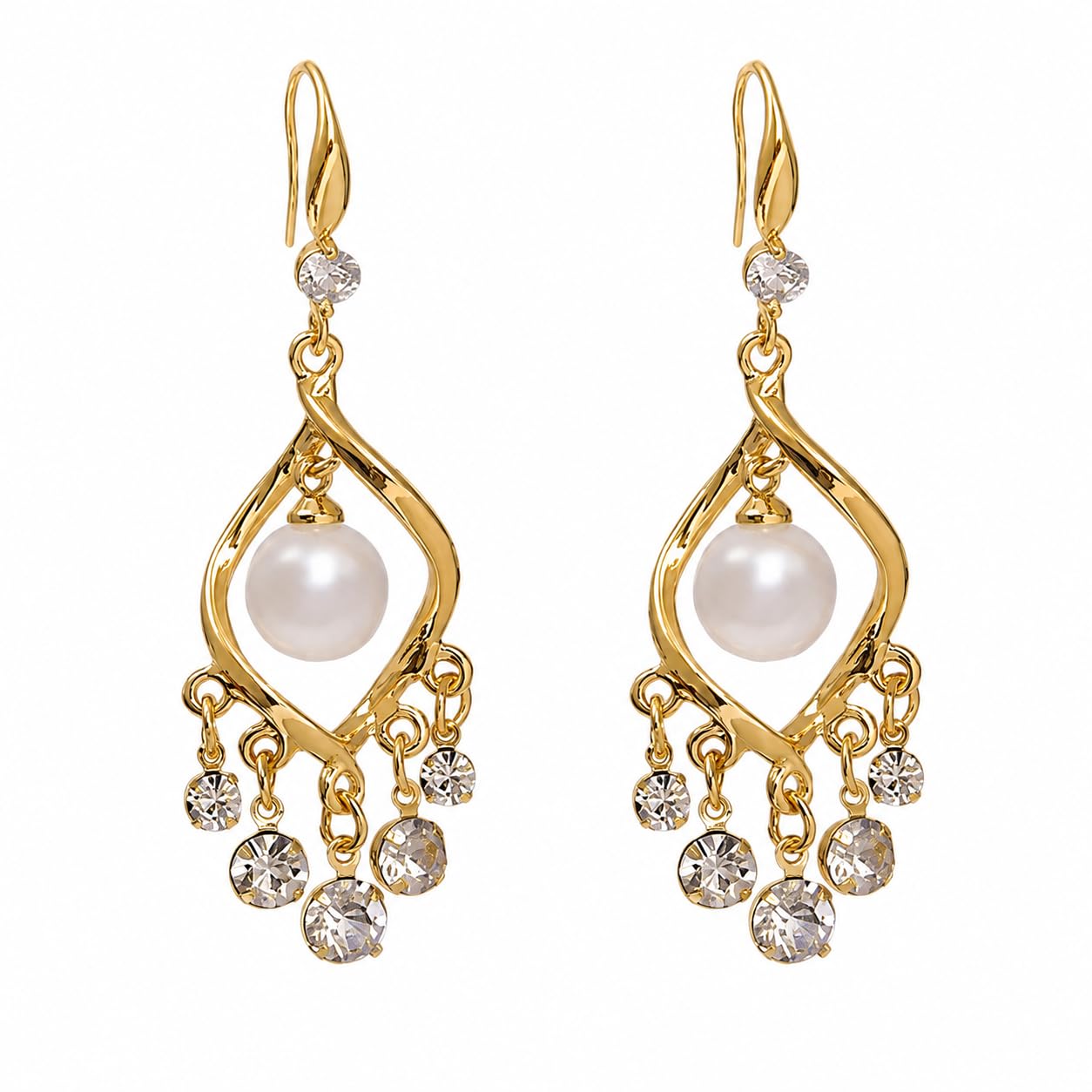 Jazz & Sizzle Stylish Gold Bow Stud Long Earrings with Ball Drop for Women & Girls | Gold-Plated Dangle Earrings-image-20