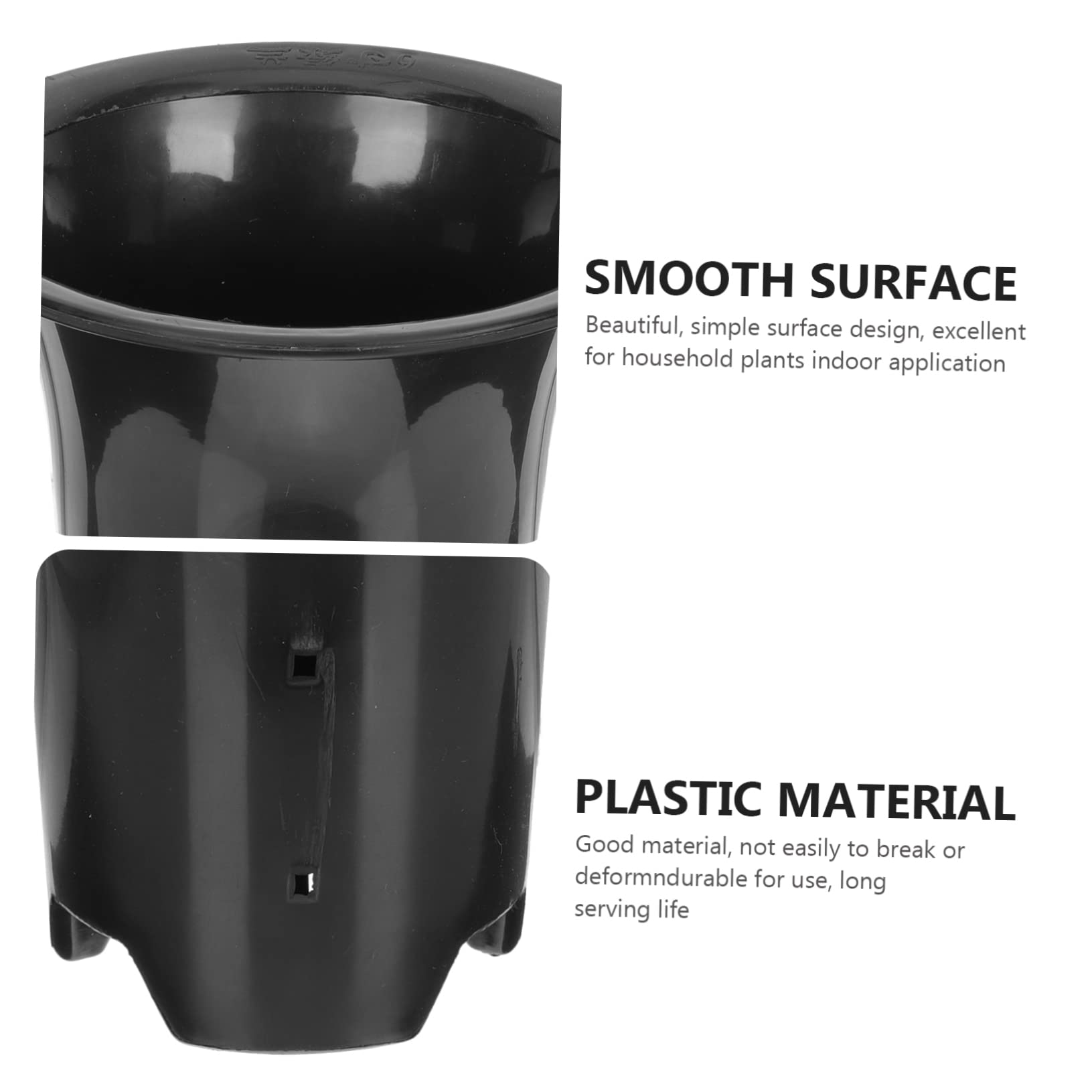 10 Pots de Pépinière Noirs en Plastique Respirant pour Plantes et Fleurs, Contrôle Racinaire, Design Simple, pour Jardin et Intérieur