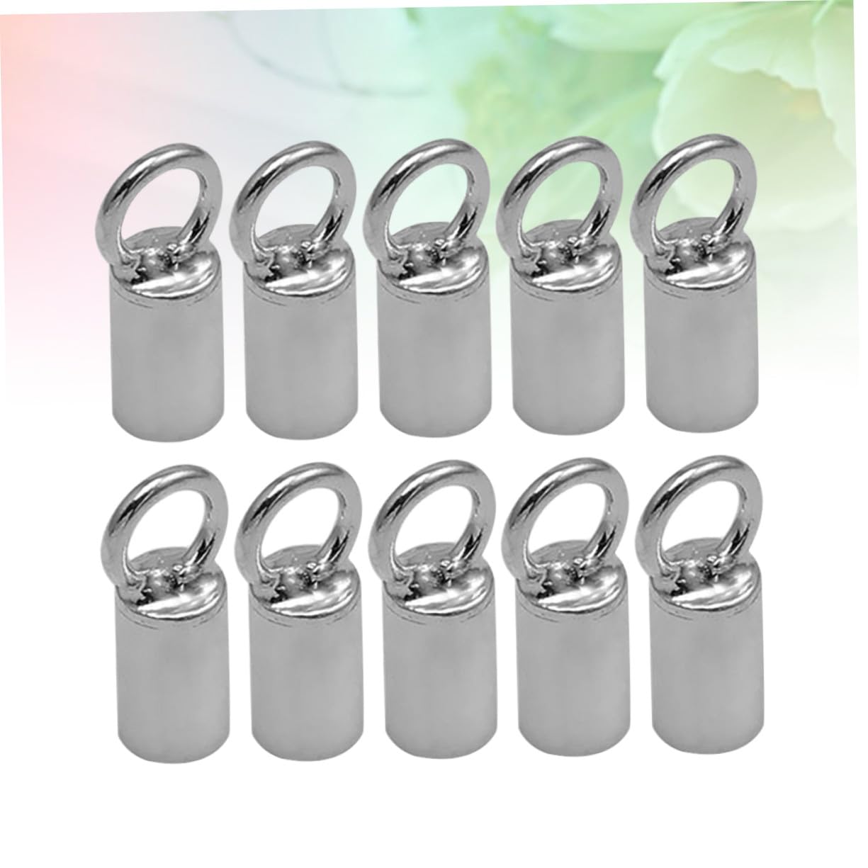 10 Stück Schmuck Verbindungsröhrchen Endclip aus Silber DIY Lederband Kordelverschluss für Halskette Armband Anhänger Langlebige Schmuckzubehör Verbinder mit Lochdurchmesser