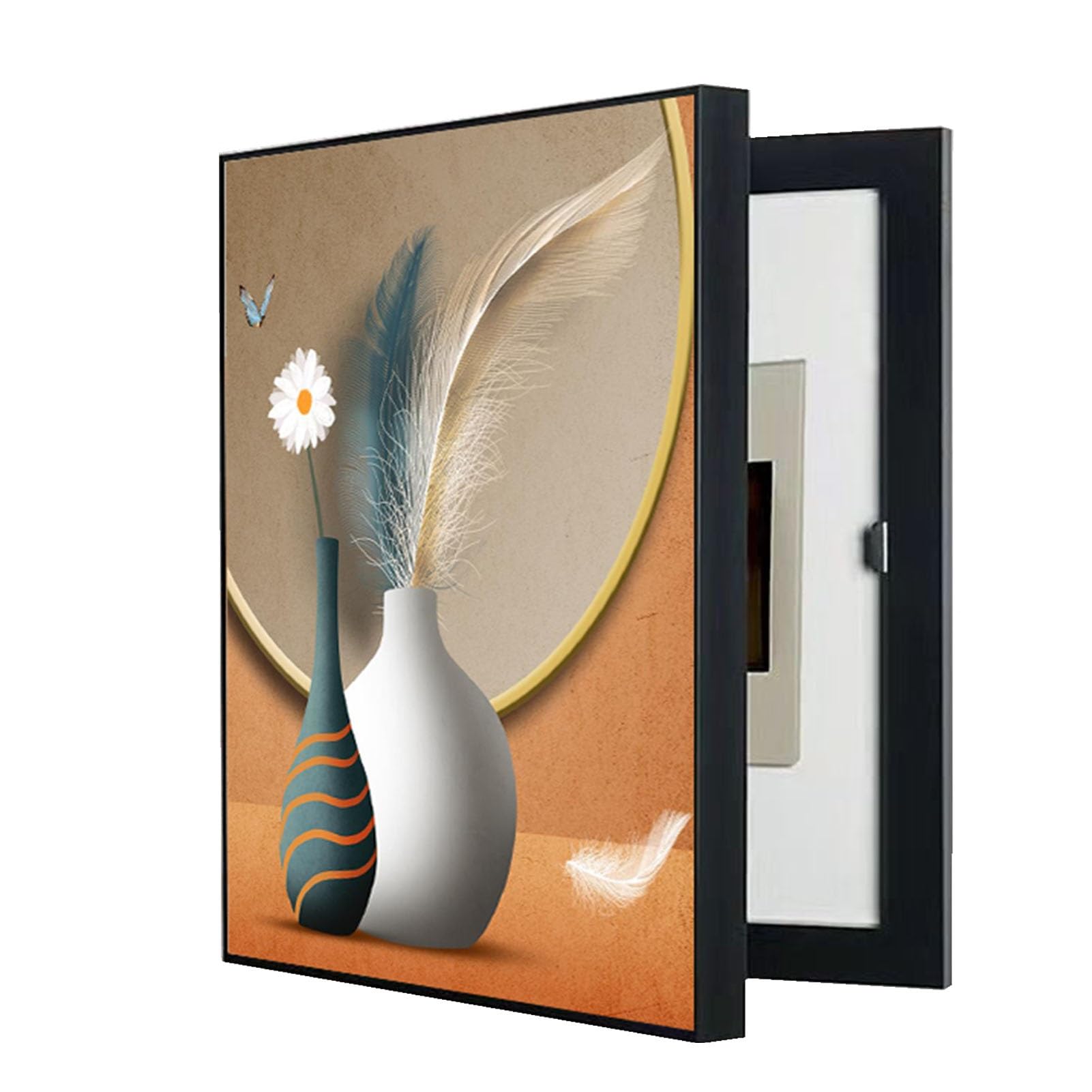 Caja De Contadores Pintura Decorativa Vertical Pintura Mural de Cajas de Distribución Eléctrica Ocultar Contador Tapa Desmontable(C,50x60cm)