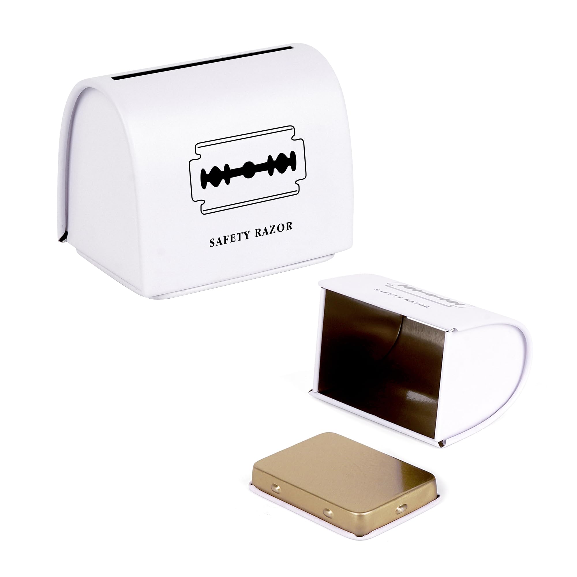 SHIDOW Blade Bank, Blade Storage Box, Razor Blade Container, Sharps Disposal Container for Hair Salons, Tattoo Salons, Beauty Salons, and Home use to Store Sharps(2 Packs, White)