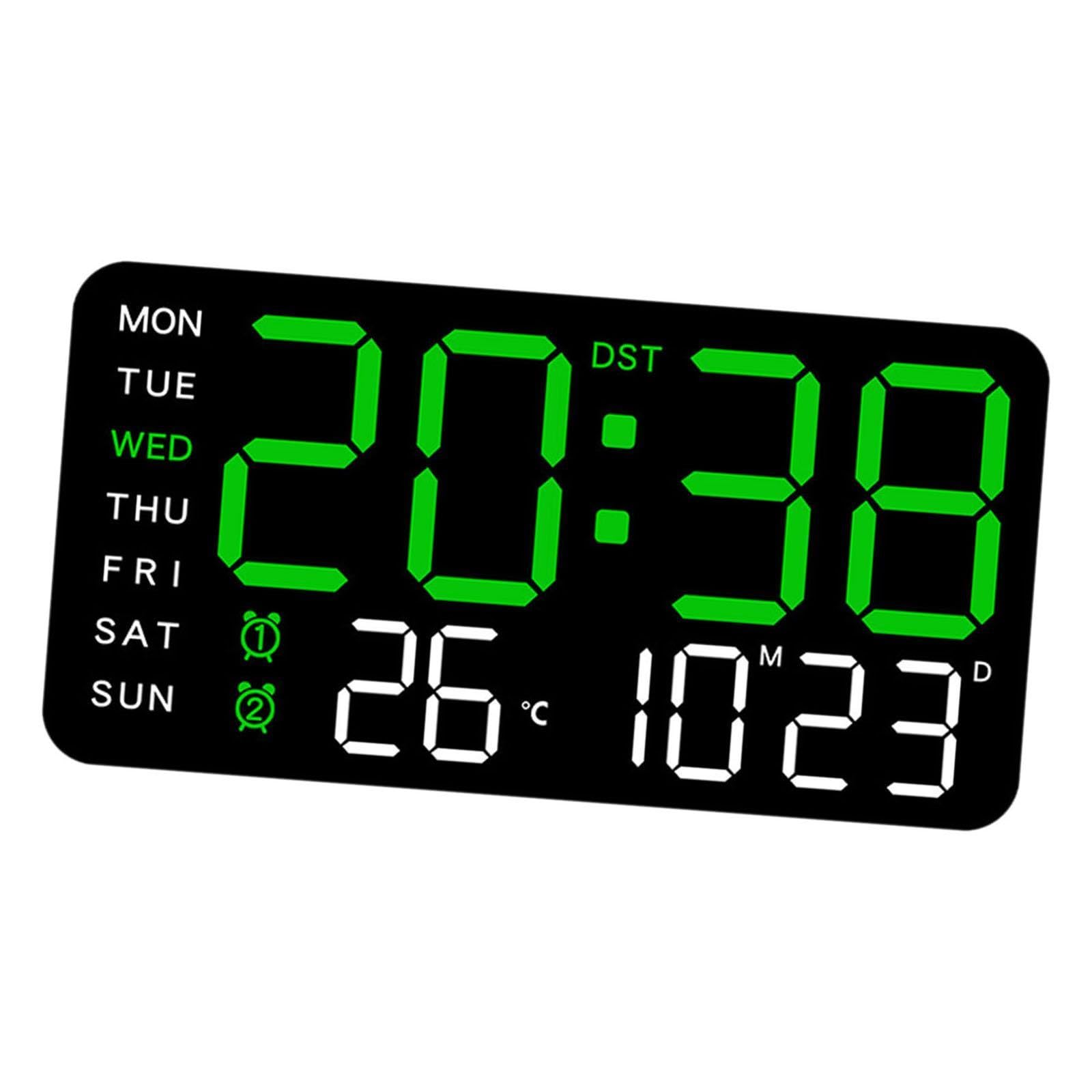 BHFZIAP Digital Alarm Clock Large Display Electric Clocks for Bedroom Table Festival Green Light, 21.5x2.7x11cm