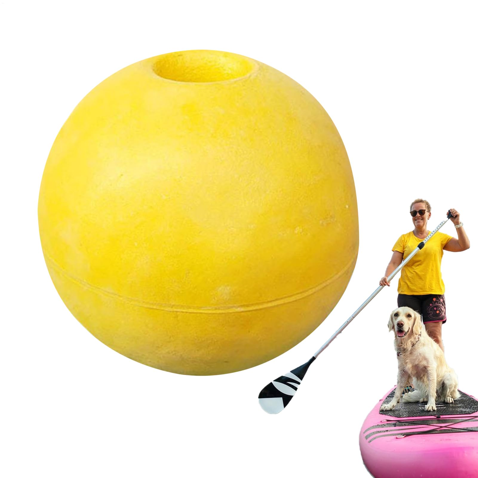 Boa di ancoraggio in PVC 10 cm 15 cm giallo per guinzaglio da nuoto