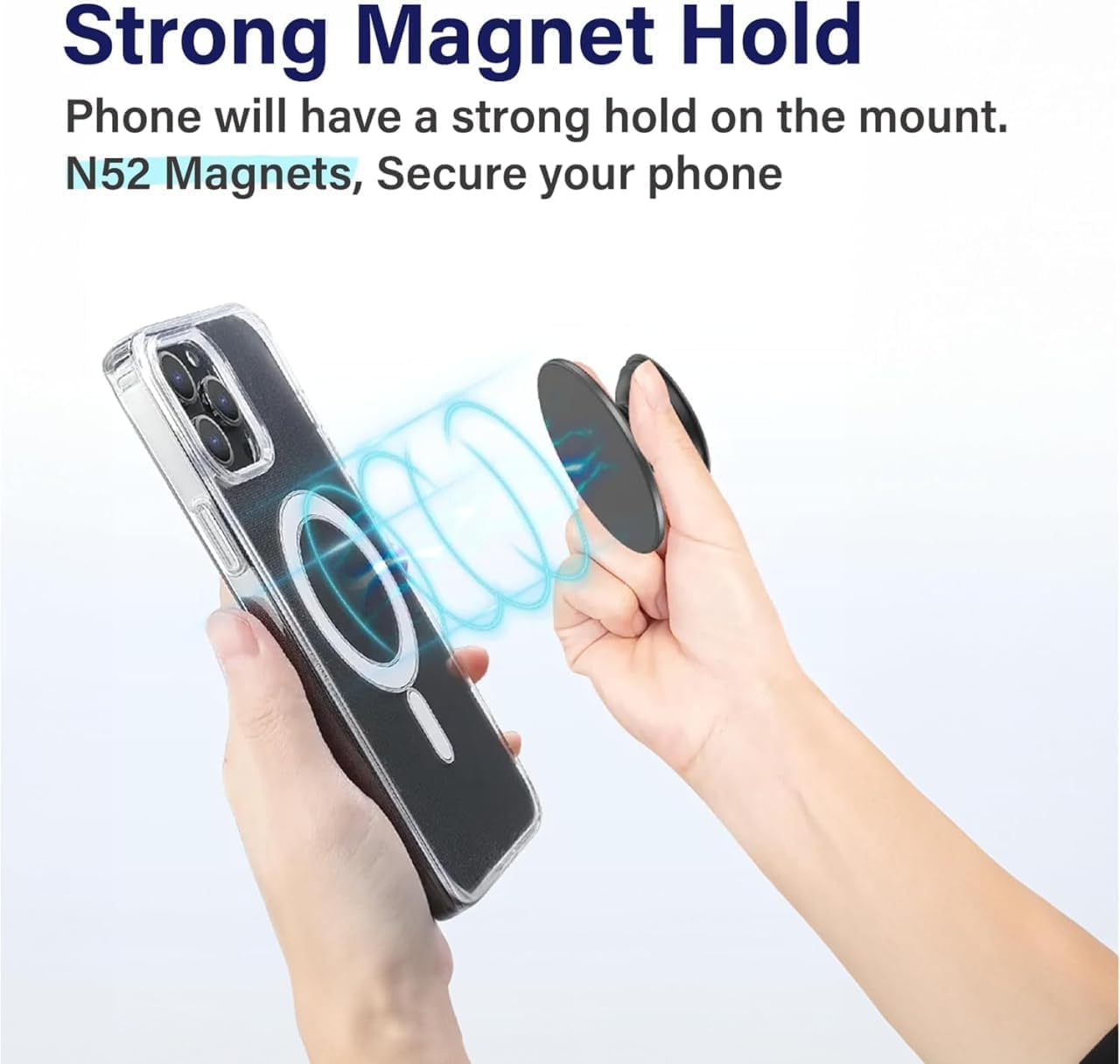 Magnetic Retractable Phone Stand, Phone Grip, Suitable for Round Foldable Phones and Tablet Accessories - Transparent Shine (Magnetic Purple) - Image 5