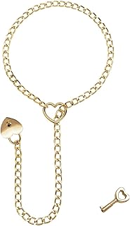 GAUEIOUR Collier chaîne coulissante pour femme avec anneau en forme de cœur, collier punk rock, collier réglable en acier inoxydable en forme de cœur, article tendance et tendance, noyau de