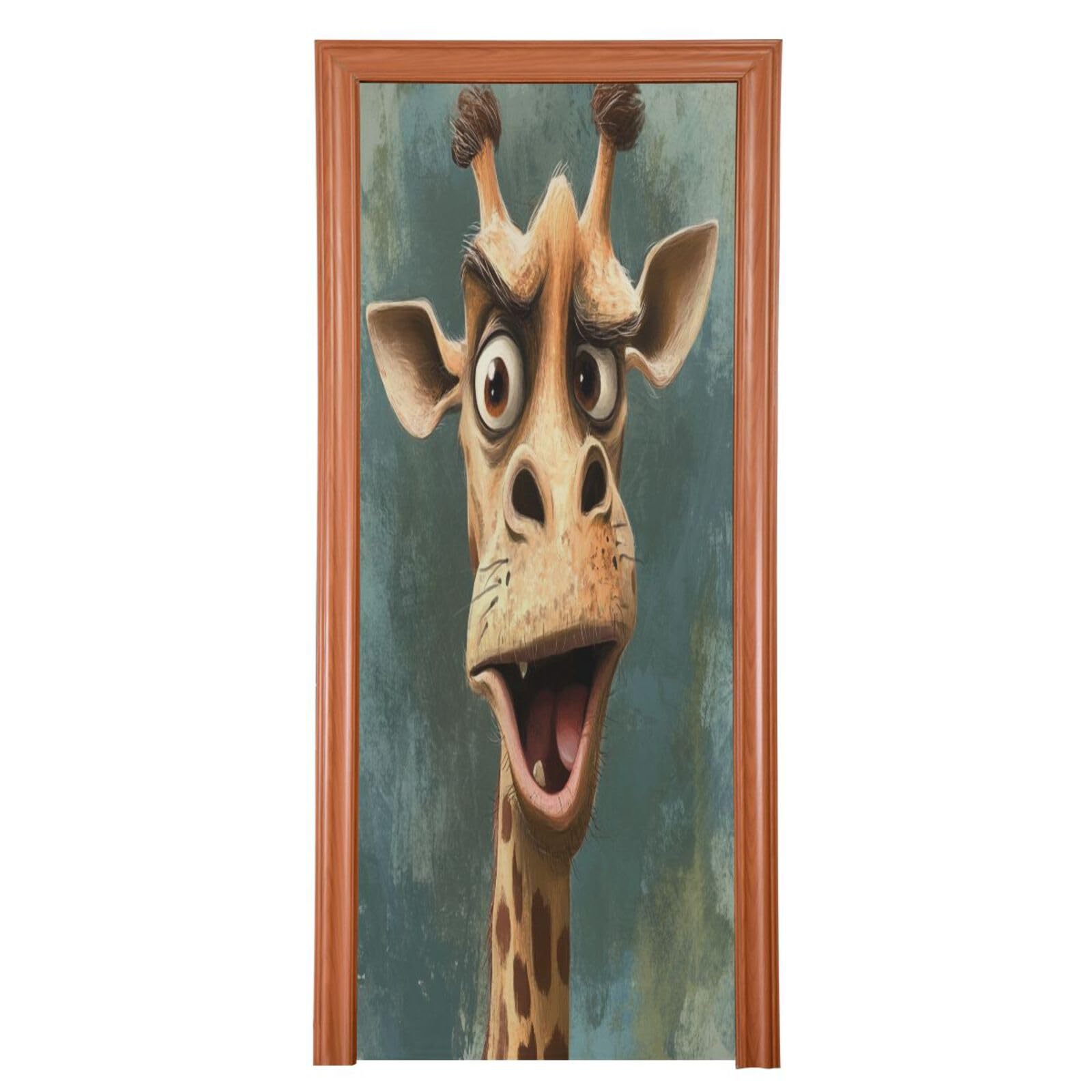FLildon Funny Giraffa Door Cover Decoration, Party Accessory Porch Decor for Festive Ornament Room Door Covers 35 x 79 Inch