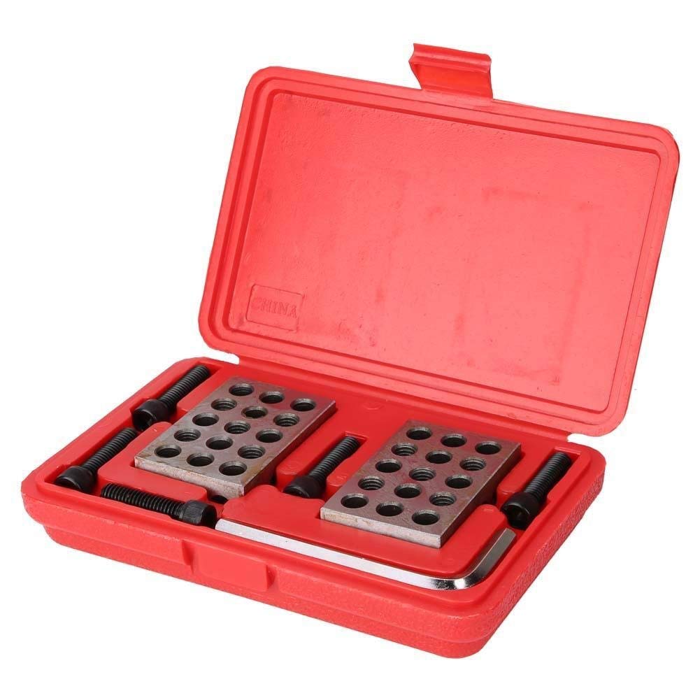 Broco Blocchetti 1-2-3 Blocco di precisione abbinati fresatura macchinista 23 fori con viti Wrench Caso