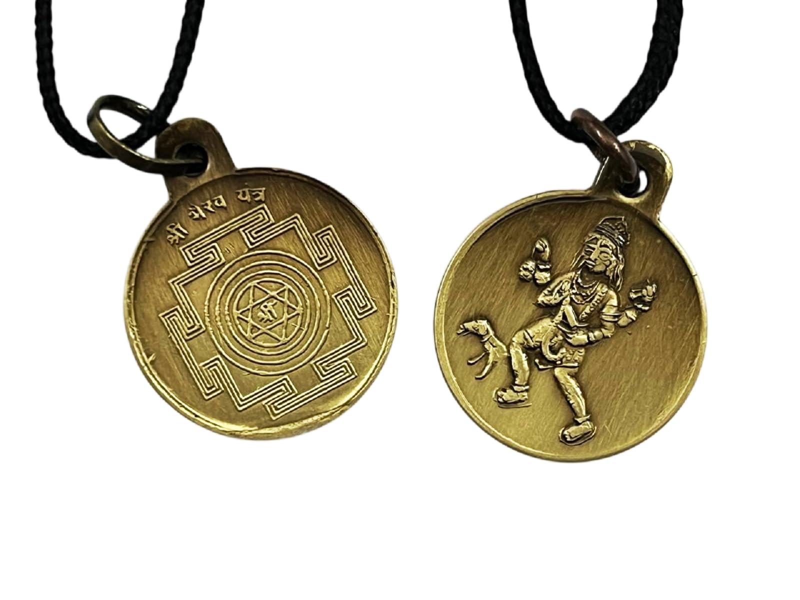 Shri Bhairav Yantra Locket | Pendant In Brass (Oxidized Finish) For Men & Women (7 Grams Approx) (1 Pc)-image-24