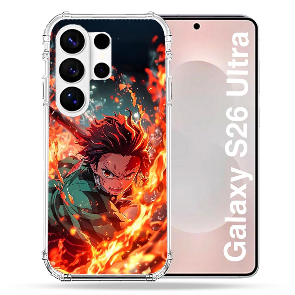 Reinforced Case for Samsung Galaxy S26 Ultra Manga Demon Slayer Tanjiro Fire