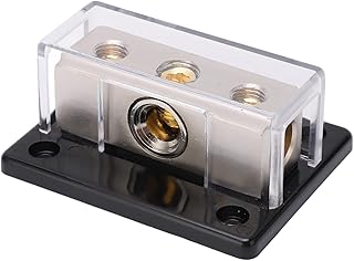 Divisor de áudio Automotivo, Bloco de Distribuição de Energia de 2 Vias 0GA Entrada 4GA Saída Distribuição Bloco de Conexão Universal para áudio Automotivo