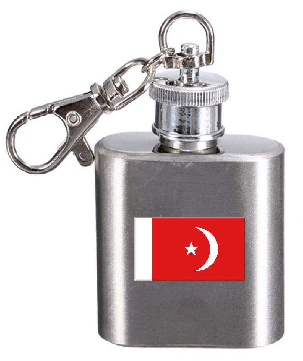 Flasque porte-clés drapeau Umm Al Qaiwan mini fiole en acier gravée