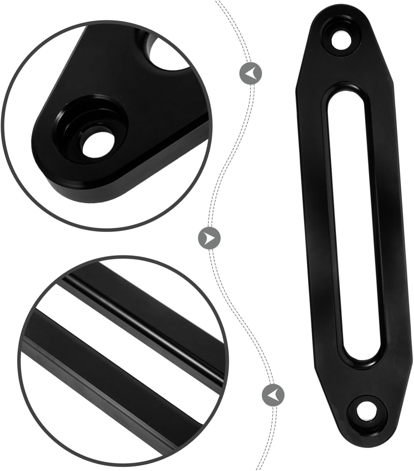 GARVALON Winch Rope Guide Fairlead Plate Towing Accessory for Synthetic Rope Winch