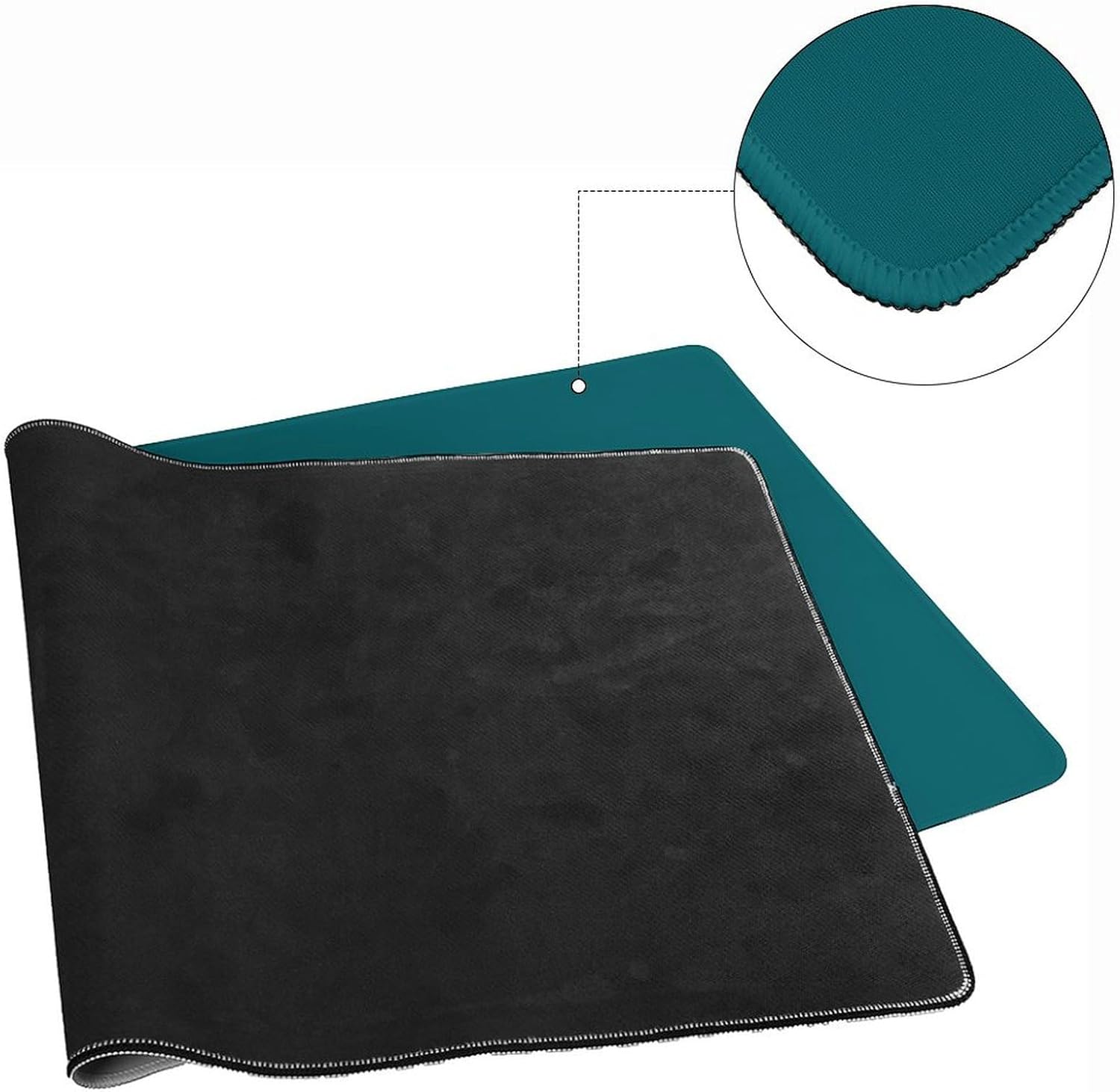 Modern Elegant Solid Dark Teal Large Mouse Pads, Extended Desk Pad Non-Slip Gaming Writing Mat Desktop Protector for Home Office Accessories, 16" x 36"