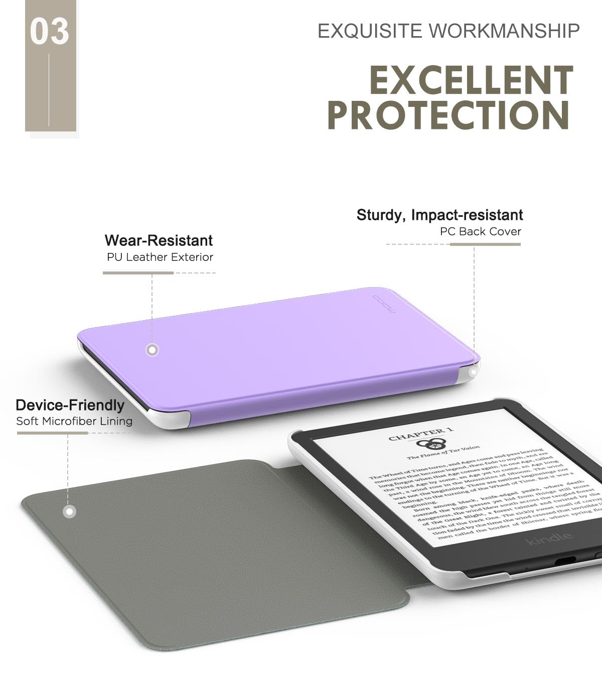 MoKo Case Fits 6" All-New Kindle (11th Generation-2024/2022 Release)& International Version - Image 4