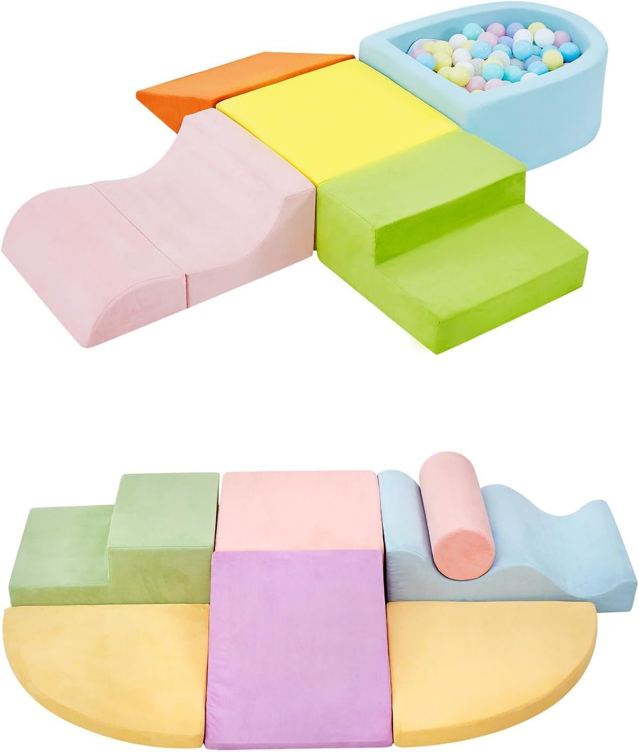 QUCHI Toddler Climbing Toys Indoor, Soft Foam Climbing Blocks Set, Toddler Playtime Corner Climber Indoor Foam Play Gym for Climbing Crawling and Sliding