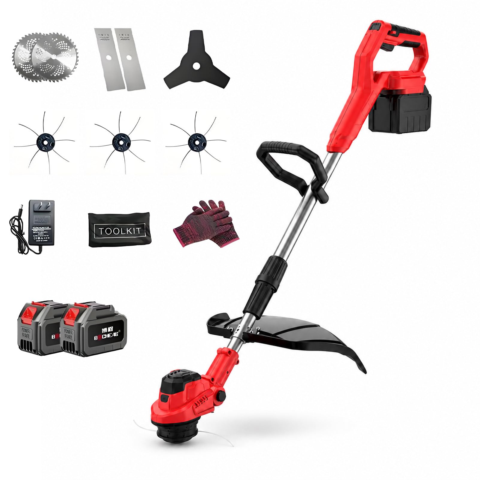 DNEPEI 20V battery powered weed eater, Grass Trimmer/Edger Twobattery