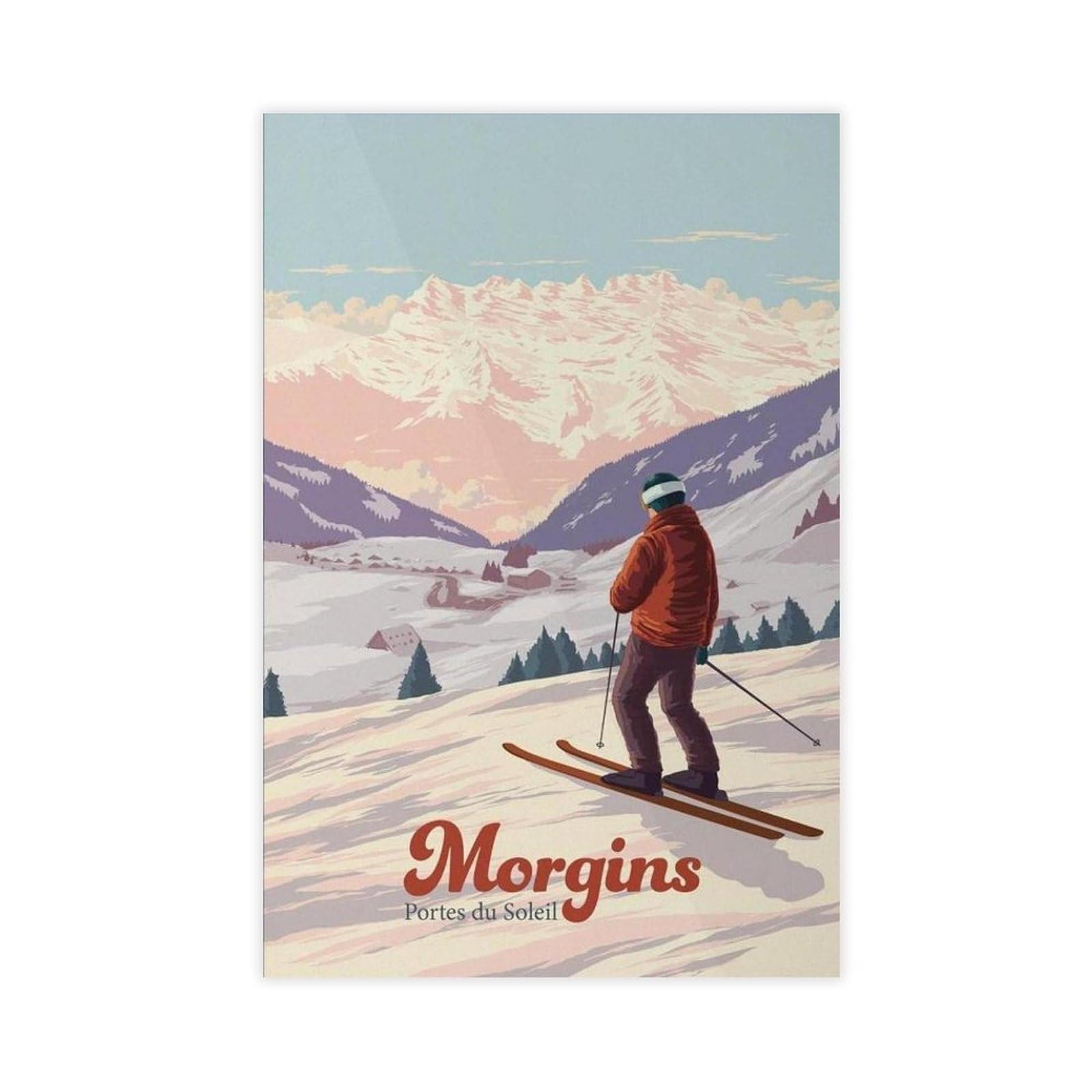 Qgvbgf Morgins Ski Resort Poster Canvas Poster Bedroom Decor Landscape Office Room Decor Gift 12X18inch(30X45cm)