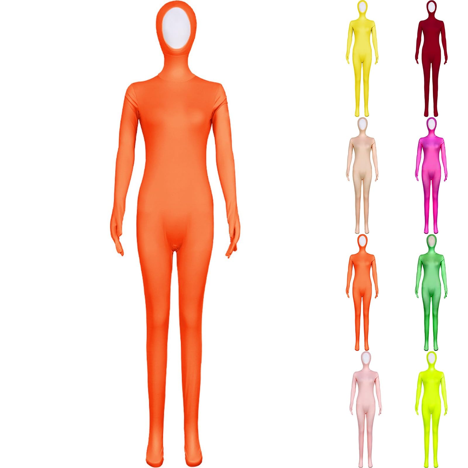 Morph Suits for Adults and Kids Unisex Stealth Suits for Stage Performance and Costume Events Dress Full Body Morph Suits Jumpsuits for Boys Girls Cosplay Costume Orange (1-Orange, 5-6 Years)